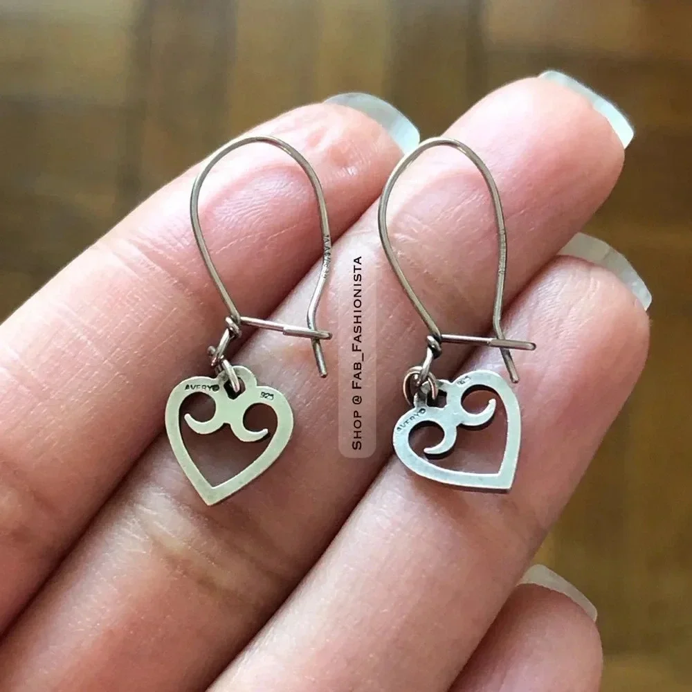 James Avery Retired Sterling Silver Heart Earrings